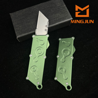 Mini-cutter rétractable en alliage d'aluminium EDC, couteau utilitaire de poche portable pour le déballage et les travaux de sculpture DIY