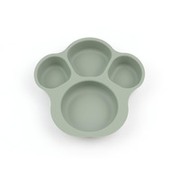 Assiette divisée en silicone de qualité alimentaire en forme de patte de chat, résistante aux chutes, aux hautes températures, utilisable au micro-ondes et au congélateur, assiette pour enfants