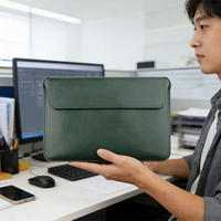Funda Interior de Cuero para Laptop Apple MacBook Pro de 14 y 13.3 Pulgadas, Estilo Sobre y Horizontal