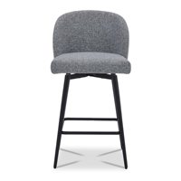 Tabouret de bar à hauteur de comptoir DM Factory de 26 pouces, chaise de bar rembourrée en similicuir avec structure en métal pour la cuisine et la maison