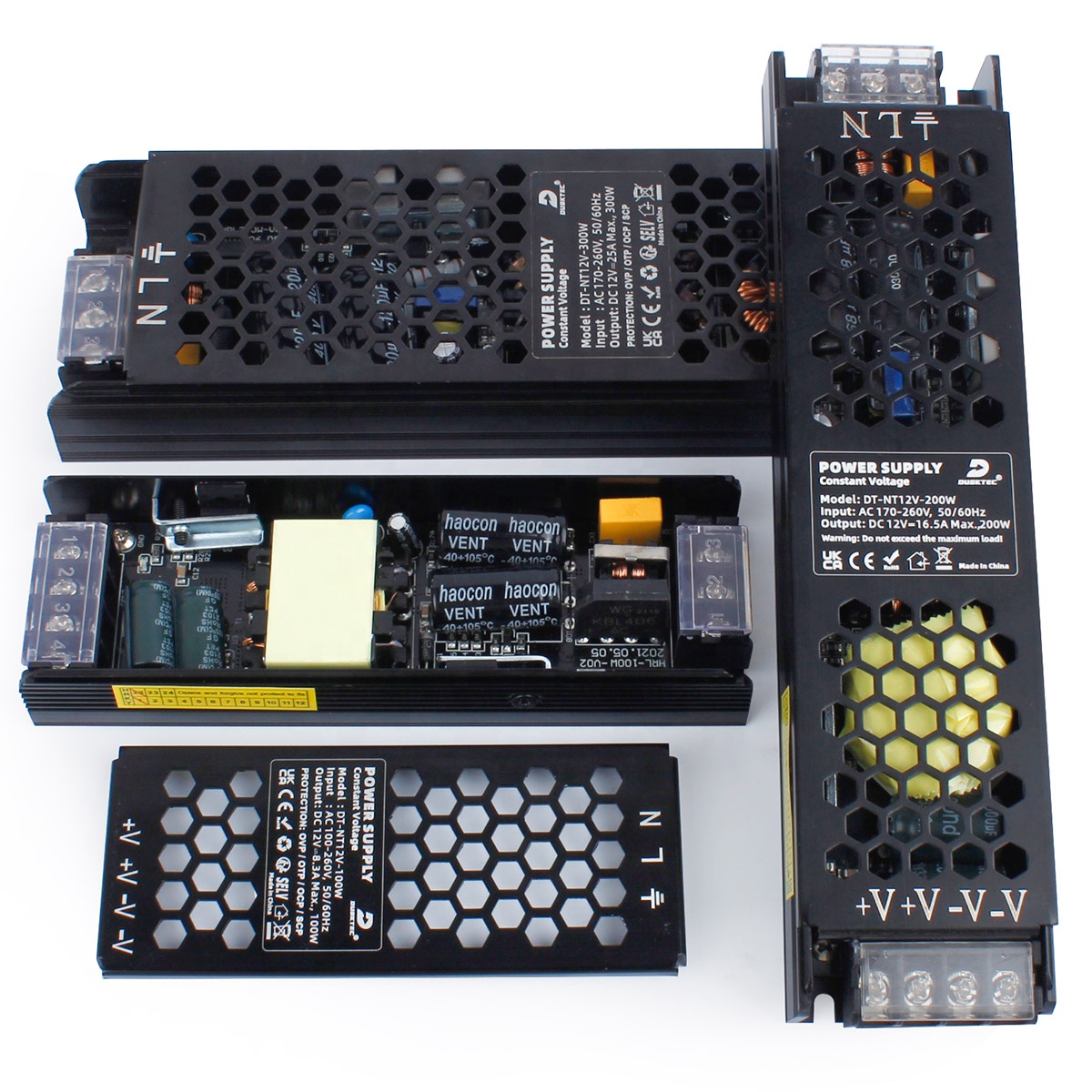 Dusktec Transformator LED Voltase Konstan 60-400W Led Driver AC100-260V DC 12V 24V Beralih Catu Daya