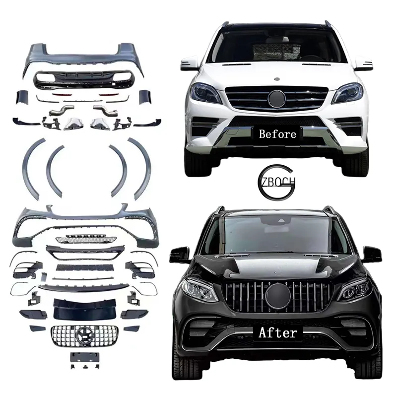 Car bumpers w166 For Mercedes ML Class GLE Class modified 2022 W167 GLE63 AMG Body Kits Front rear bumper Diffuser