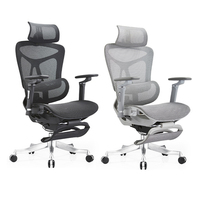 Silla Ergonómica de Malla con Función Completa y 160 °   Silla de Oficina Ergonómica con Reposapiés y Elevación a Gas de Clase 4
