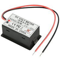 Voltmètre numérique monophasé Peacefair PZVM-001, mini, rouge, vert, bleu, deux fils, CC 4,5V-30V, affichage LED 0,56 pouce, précision 0,1%