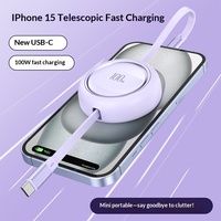 Câble de données USB 2.0 rétractable double longueur personnalisable, charge rapide 5A PD 27W 100W, cadeau d'entreprise avec logo pour ordinateur