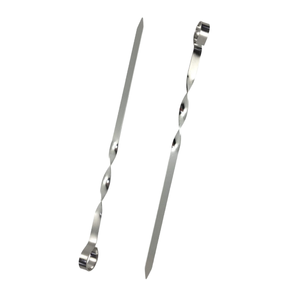 Portable Stainless Steel <b>BBQ</b> Skewer with Twisted Handle-Non-Stick & Heat Resistant Tools - Product Image 1