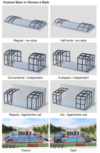 Cubierta <span class=keywords><strong>de</strong></span> Vidrio Ecológica para Piscina Elevada, Techo Cerrado Retráctil y Extensible, Cubierta <span class=keywords><strong>de</strong></span> Vidrio para Piscina Enterrada - Product Image 5