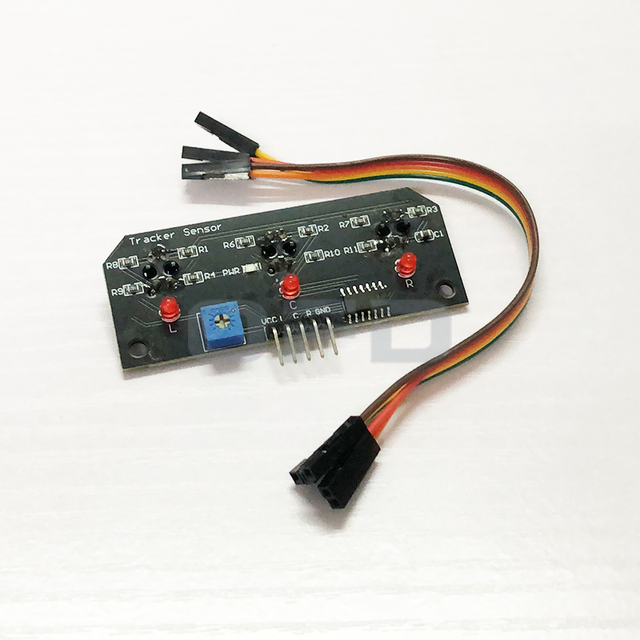 3-channel Tracker Sensor Module TCRT5000 10mm Distance Trio Detector Output 3-Ch Infrared Line Tracker Sensor with Cable