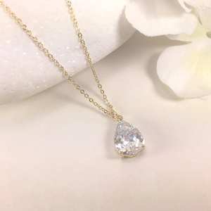 สร้อยคอโมอิสซาไนต์ทรงหยดน้ำ 10.00 กะรัต VVS ตัดทรงลูกแพร์ เงินแท้ 925 ชุบทอง ดีไซน์รูปหยดน้ำ ของขวัญแต่งงาน เครื่องประดับ - Product Image 2