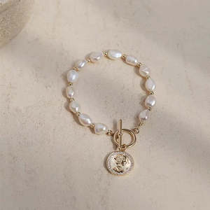 Pulsera de Perlas Naturales de Agua Dulce Estilo Barroco para Mujer, Nueva Colección Viento Frío - Product Image 6