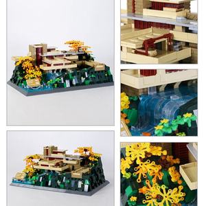 Fallingwater Building <b>Blocks</b> ABS <b>Plastic</b> 1:1 Scale Construction Toy Pennsylvania America Famous Architecture Model Collectible - Product Image 3
