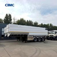 Semi-remorque à 3 essieux CIMC 50 CBM pour le transport d'aliments en vrac, remorque pour le transport d'aliments pour animaux