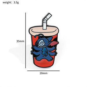 Broche <span class=keywords><strong>de</strong></span> bebida <span class=keywords><strong>de</strong></span> dibujos animados, alfileres <span class=keywords><strong>de</strong></span> esmalte <span class=keywords><strong>de</strong></span> té <span class=keywords><strong>de</strong></span> burbujas para sombrero, ropa, mochilas, insignia divertida <span class=keywords><strong>de</strong></span> <span class=keywords><strong>LILO</strong></span> <span class=keywords><strong>y</strong></span> puntada - Product Image 5