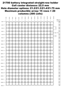 Support de batterie 21700 5x5 5*5 support de cellule au lithium ignifuge, trou de 21.2/21.3/21.4/21.7mm, batterie 5S5P - Product Image 6