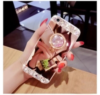 Nouvelle coque de téléphone de luxe avec anneau de diamant Bling support miroir pour Oppo K5 K9 R9 R9S R11 R11S R15 R15X R17 K7X Pro Plus