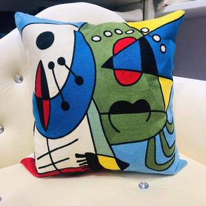 Funda de cojín cuadrada bordada con figura mágica abstracta de <span class=keywords><strong>Picasso</strong></span> clásico, fundas de almohada para decoración de hogar y Hotel, técnica tejida - Product Image 1