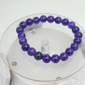 Best Quality High Vibration Gemstone Purple Amethyst <b>Bracelets</b> Smooth Plain Round <b>Bracelet</b> of Natural Amethyst Gemstone - Product Image 1