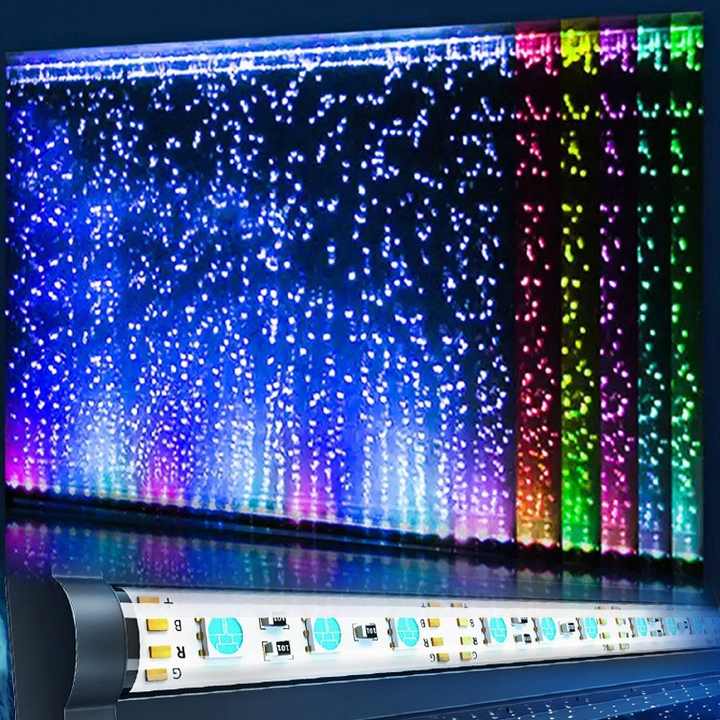 遥控鱼缸灯发光二极管泡泡灯充氧彩色水族箱灯发光二极管池塘灯| Alibaba.com