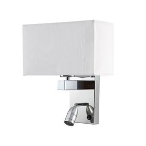 Lampada da tavolo cromata con paralume bianco, 4000k, 285 lm, 31x26x15.5 cm, doppio accensione, ideale per illuminazione decorativa e - Product Image 1