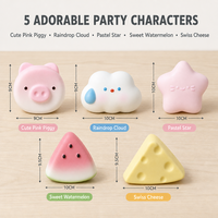 Assortiment de 5 jouets mignons et moelleux en forme de nourriture, boîte cadeau avec fenêtre, pour les fêtes, les boutiques de détail et la vente en gros