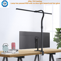 Lámpara de escritorio LED Flexibile de diseño moderno con brazo oscilante de abrazadera para arquitectos, lámpara de Monitor de ordenador de oficina, pantalla de Metal de cuerpo de aluminio
