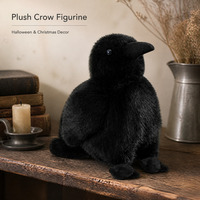 Figurine en peluche corbeau noir