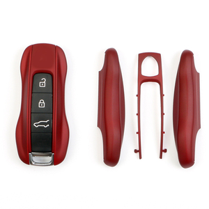 Coque de clé de voiture rouge <span class=keywords><strong>bordeaux</strong></span> pour porsche Boxster 996 Cayenne Panamera Macan 718 981 991 992 Taycan - Product Image 4