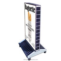 Boîte lumineuse décorative solaire intelligente en aluminium, autoportante et mobile, LED double face, étanche IP65, pour café