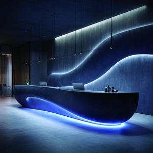 Mostrador de Recepción Extensible para Hotel, Oficina o Centro Comercial, Diseño Moderno en Blanco, Mueble Comercial con Frente de Plástico PETG - Product Image 1