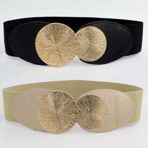 <span class=keywords><strong>Ceinture</strong></span> <span class=keywords><strong>large</strong></span> extensible en métal doré vintage élégante à boucle ronde pour femmes, vente directe - Product Image 4