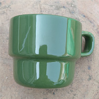 Tasse à café espresso empilable en céramique avec logo personnalisé de 280ml avec poignée
