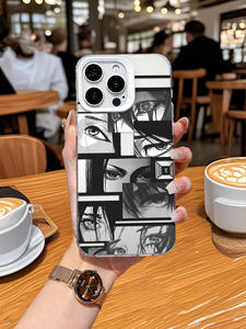 Coque de téléphone transparente antichoc en TPU avec protection d'objectif anti-traces de doigts, motif collage d'yeux d'anime et <span class=keywords><strong>manga</strong></span>, peinte aux UV, pour - Product Image 3