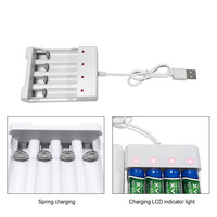 Nimh — chargeur de batterie intelligent avec prise USB, charge rapide, adaptateur pour batteries rechargeables Nimh Nicd, AAA/AA, portables