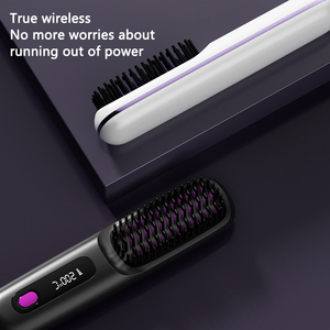Peigne lisseur électrique portable sans fil YBK avec 3 niveaux de chaleur, <span class=keywords><strong>brosse</strong></span> chauffante rapide pour les voyages ou le bureau - Product Image 4