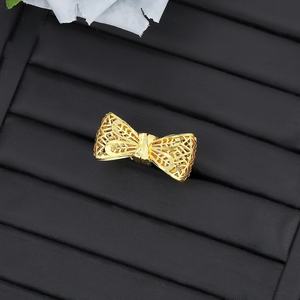 JXX Nouvelle conception en forme de nœud, plaqué or 24 carats, plaqué argent, bague pour femme, bague de mariage en or pour femme - Product Image 4