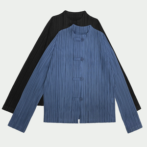 Camicette in stile etnico abbigliamento cinese <span class=keywords><strong>camicie</strong></span> a pieghe tinta unita con bottone a manica lunga <span class=keywords><strong>camicie</strong></span> da <span class=keywords><strong>donna</strong></span> di alta qualità - Product Image 6