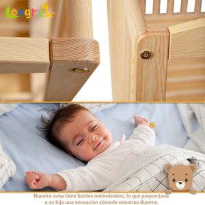 <span class=keywords><strong>Letto</strong></span> per Bambini in Legno Regolabile in Altezza, Trasformabile in <span class=keywords><strong>Letto</strong></span> Matrimoniale <span class=keywords><strong>con</strong></span> Cassetti, Adatto per Camere dei Bambini - Product Image 4