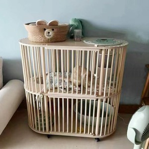 Nouvelle cage pour chat en bois massif sur mesure du fabricant, villa pour chat en bois massif, maison pour chat duplex en bois massif, maison pour chat à deux niveaux en bois massif - Product Image 3