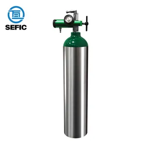 DOT-3AL MD ukuran 2.9L 6.4lbs 2015psi silinder oksigen medis tangki oksigen silinder aluminium botol O2 untuk peralatan pernapasan