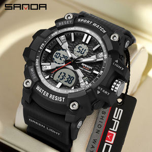 Montre SANDA 3366, montre électronique sportive tendance, montre-bracelet lumineuse étanche à la mode - Product Image 1