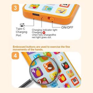 Juguete multifunción <span class=keywords><strong>para</strong></span> teléfono inteligente <span class=keywords><strong>para</strong></span> niños pequeños, aprendizaje de español, móvil, educativo temprano, recargable, electrónico, aprendizaje, juguete <span class=keywords><strong>para</strong></span> teléfono móvil - Product Image 6