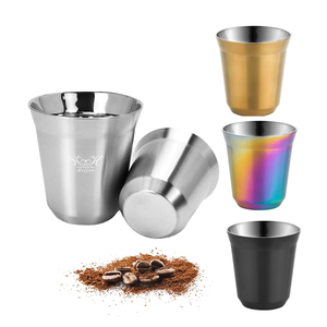 Vente en gros de verre à liqueur Espresso <span class=keywords><strong>Barista</strong></span> 80/160/240ml gobelet à <span class=keywords><strong>double</strong></span> <span class=keywords><strong>paroi</strong></span> en acier inoxydable <span class=keywords><strong>tasse</strong></span> à café pour cappuccino latte - Product Image 2