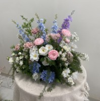 J-FRA008 Vente en gros de chemins de table floraux pour mariage, chemins de table artificiels pour la décoration de mariage, fleurs de mariage, chemins de table en soie