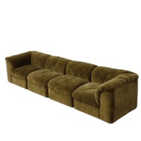 Canapé modulaire sur mesure en velours à assise profonde et surdimensionnée, directement de l'usine, pour salon de villa, vente en gros de meubles