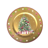 Assiettes de Présentation en Plastique Style Luxe Léger Série Noël Décoratives pour Hôtels et Mariages, Direct Usine