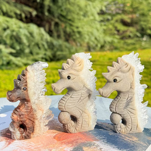 Wholesale Healing Natural <b>Crystal</b> Carvings Clear Quartz <b>Cluster</b> Seahorse for Gift Decoration - Product Image 4