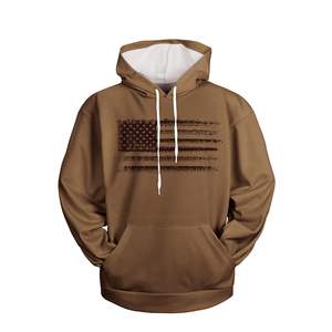 เสื้อมีฮู้ดลายธงชาติอเมริกันของผู้ชายเสื้อสวมหัวแขนยาวผ้าฝ้ายอินทรีย์ผสมเป็นมิตรกับสิ่งแวดล้อม - Product Image 6