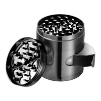Broyeur à cigarettes en alliage de zinc de luxe léger, diamètre 50 mm 60 mm, broyeur à tabac manuel à quatre couches avec ouverture