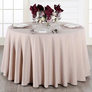 Toptan yüksek kalite yuvarlak masa örtüsü Polyester kumaş fantezi masa örtüsü olay düğün için düz renk otel masa örtüsü - Product Image 1