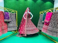 Blus Dupatta Lehenga berat blus bordir batu kerja mutiara pekerjaan pengantin wanita wanita Lehenga Choli harga grosir
